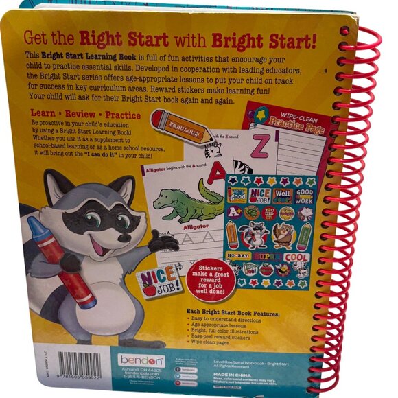 Bright Start My First Workbook Level One Ages 3-5 Multi-Subject Spiral-Bound Inc - Picture 2 of 3
